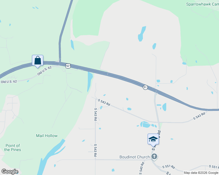 map of restaurants, bars, coffee shops, grocery stores, and more near 17452 South 544 Road in Tahlequah