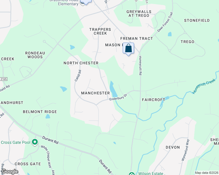 map of restaurants, bars, coffee shops, grocery stores, and more near 10709 Trappers Creek Drive in Raleigh