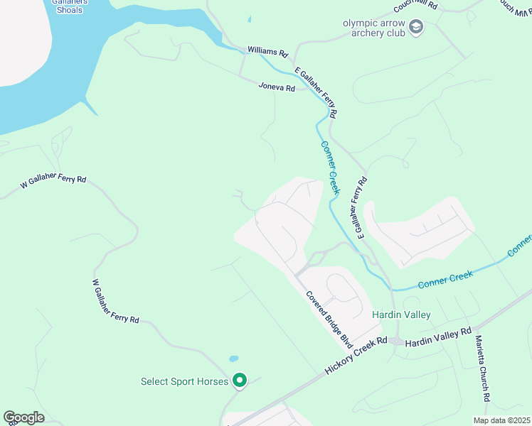 map of restaurants, bars, coffee shops, grocery stores, and more near 2551 Shady Meadow Lane in Knoxville