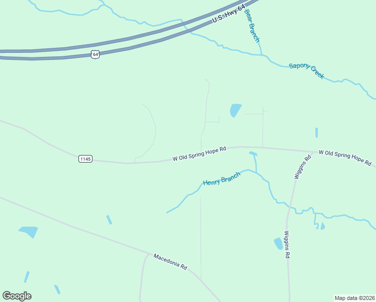 map of restaurants, bars, coffee shops, grocery stores, and more near 5883 West Old Spring Hope Road in Spring Hope