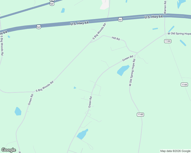 map of restaurants, bars, coffee shops, grocery stores, and more near 1272 Green Road in Spring Hope