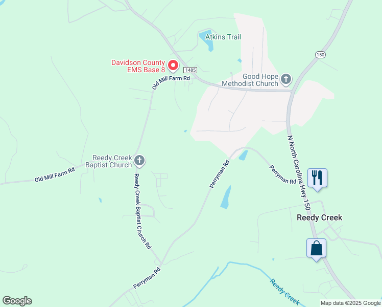 map of restaurants, bars, coffee shops, grocery stores, and more near 526 Perryman Road in Lexington