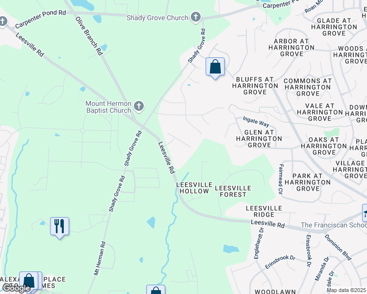 map of restaurants, bars, coffee shops, grocery stores, and more near 12319 Tetons Court in Durham