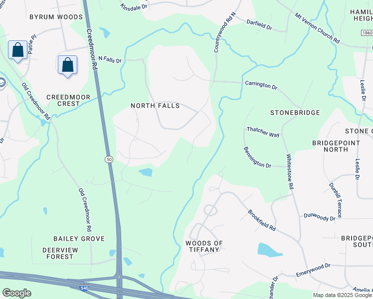 map of restaurants, bars, coffee shops, grocery stores, and more near 2413 Windsor Trail in Raleigh