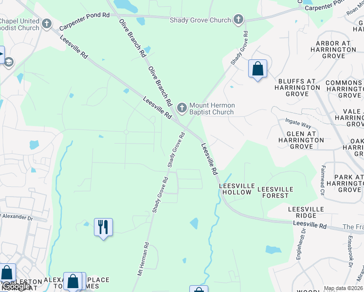 map of restaurants, bars, coffee shops, grocery stores, and more near 3119 Shady Grove Road in Durham