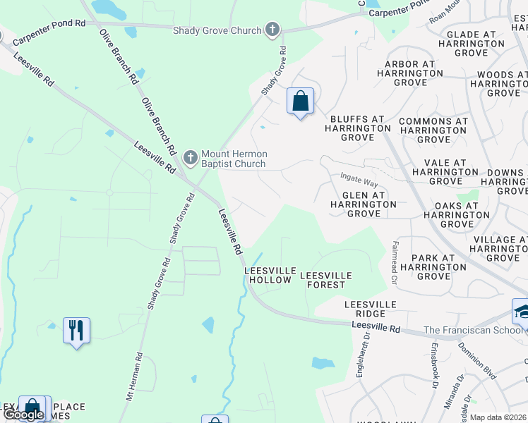 map of restaurants, bars, coffee shops, grocery stores, and more near 12320 Tetons Court in Durham