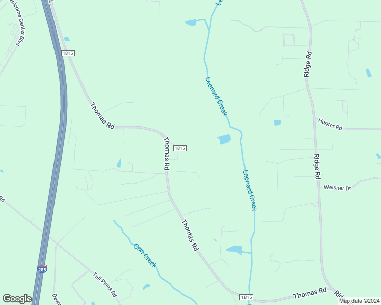 map of restaurants, bars, coffee shops, grocery stores, and more near 1345 Thomas Road in Lexington