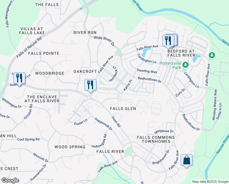 map of restaurants, bars, coffee shops, grocery stores, and more near 2058 Hopeton Avenue in Raleigh