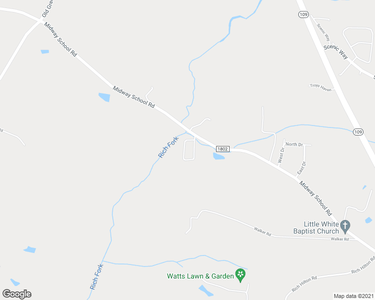 map of restaurants, bars, coffee shops, grocery stores, and more near 5888 Midway School Road in Thomasville