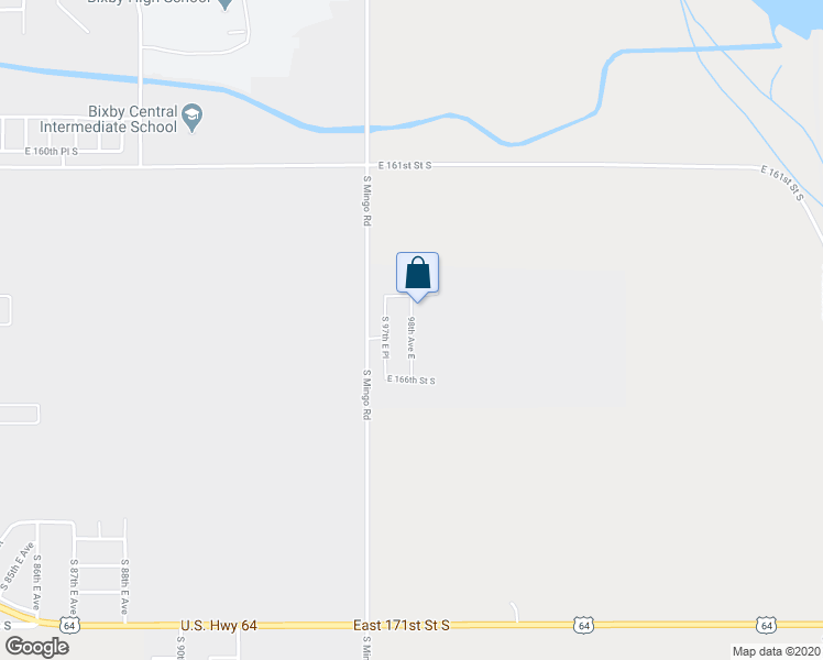 map of restaurants, bars, coffee shops, grocery stores, and more near 74137 98th Avenue East in Bixby