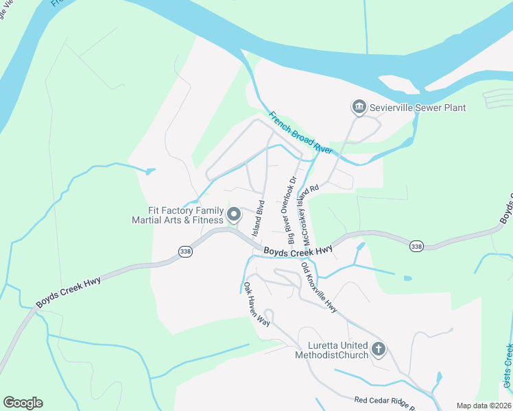 map of restaurants, bars, coffee shops, grocery stores, and more near 2229 Catlett Drive in Sevierville
