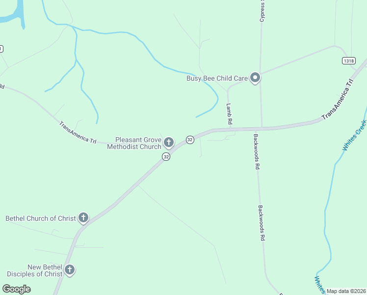 map of restaurants, bars, coffee shops, grocery stores, and more near 11550 Highway 32 in Roper