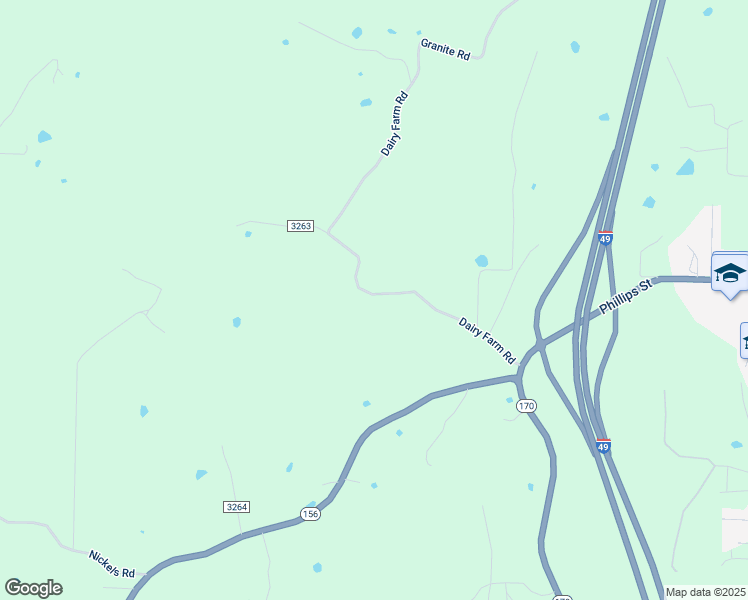 map of restaurants, bars, coffee shops, grocery stores, and more near 1641 Dairy Farm Road in West Fork
