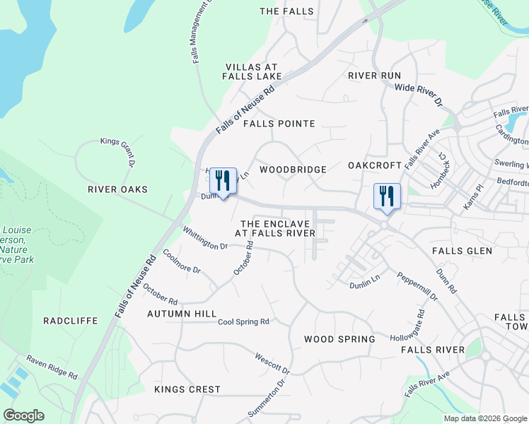 map of restaurants, bars, coffee shops, grocery stores, and more near 1515 Michelle Drive in Raleigh