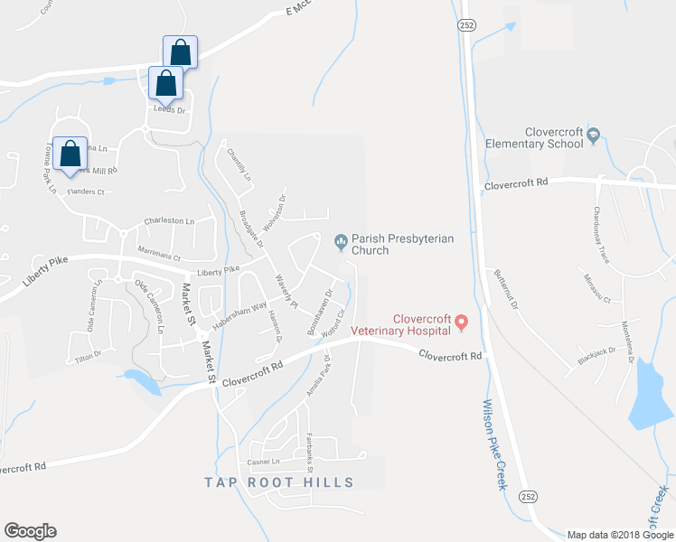 map of restaurants, bars, coffee shops, grocery stores, and more near 1008 Gatewick Court in Franklin