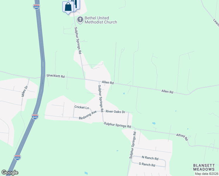 map of restaurants, bars, coffee shops, grocery stores, and more near 1171 Allen Rd in Murfreesboro