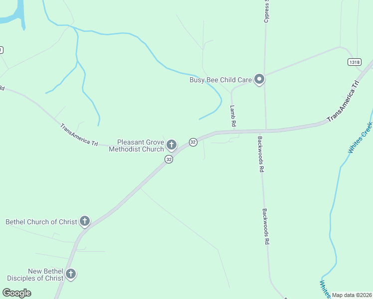 map of restaurants, bars, coffee shops, grocery stores, and more near 11550 Highway 32 in Roper