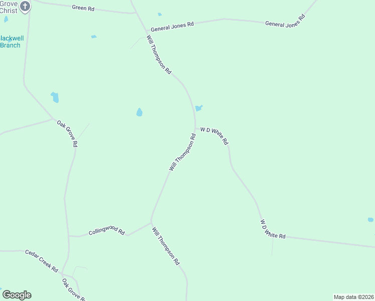 map of restaurants, bars, coffee shops, grocery stores, and more near 2754 Will Thompson Road in Walling