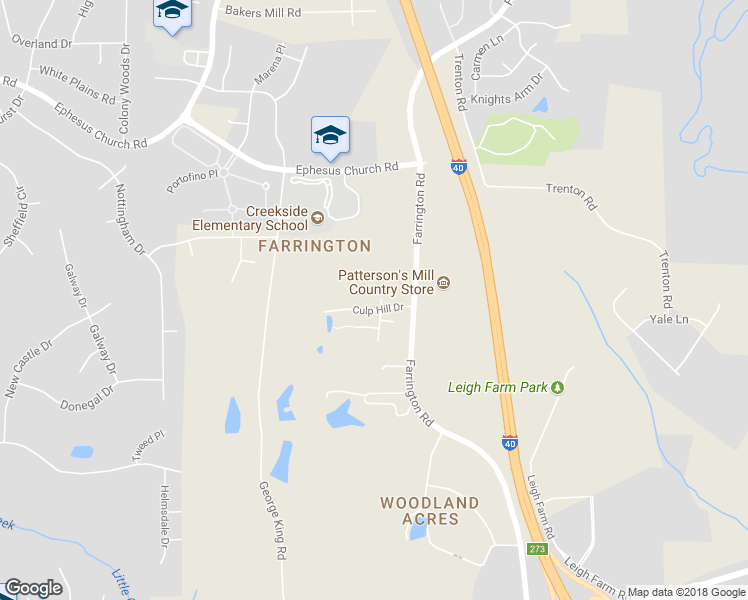 map of restaurants, bars, coffee shops, grocery stores, and more near 5160 Niagra Drive in Chapel Hill