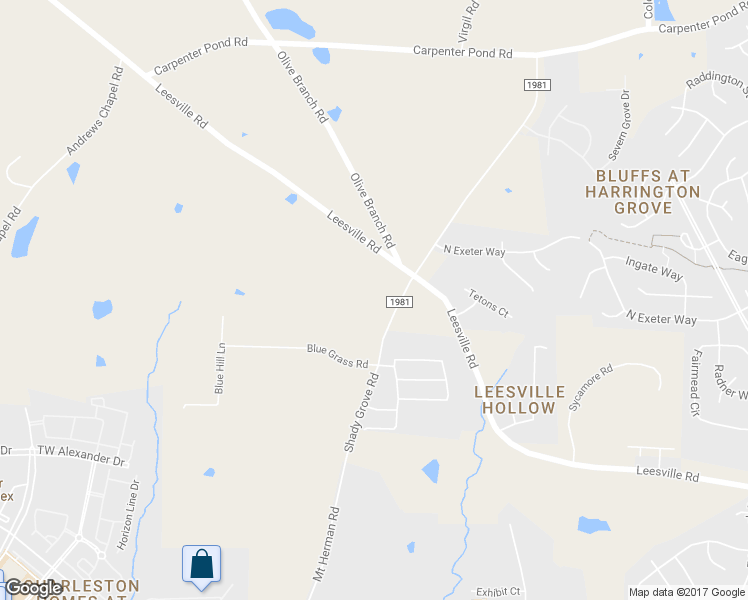 map of restaurants, bars, coffee shops, grocery stores, and more near 7214 Leesville Road in Durham