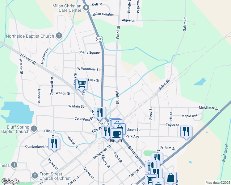 map of restaurants, bars, coffee shops, grocery stores, and more near 306 Wahl Street in Milan