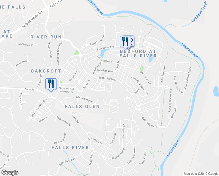 map of restaurants, bars, coffee shops, grocery stores, and more near 2211 Cloud Cover Lane in Raleigh