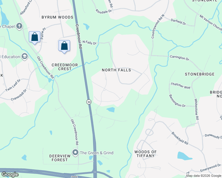 map of restaurants, bars, coffee shops, grocery stores, and more near 5109 Bella Ridge Drive in Raleigh