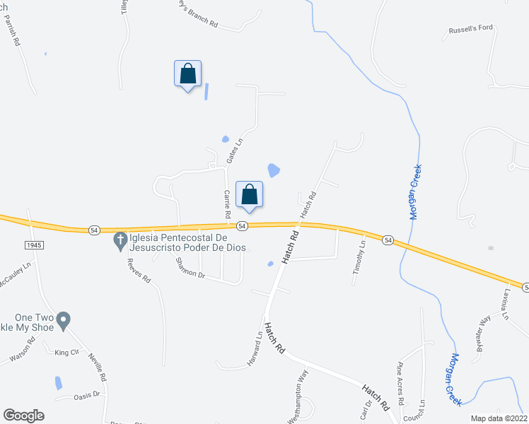 map of restaurants, bars, coffee shops, grocery stores, and more near 603 North Carolina 54 in Carrboro