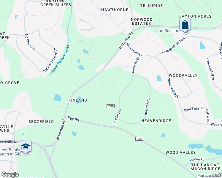 map of restaurants, bars, coffee shops, grocery stores, and more near 5305 Woodlaurel Court in Raleigh