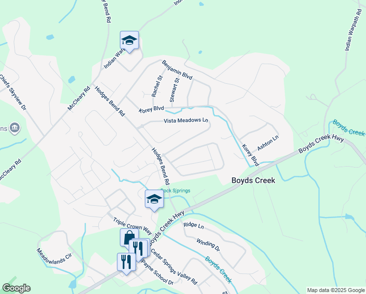 map of restaurants, bars, coffee shops, grocery stores, and more near 2843 Southwinds Circle in Sevierville
