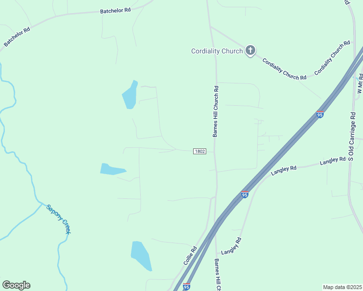 map of restaurants, bars, coffee shops, grocery stores, and more near Bone Pond Road in Nash County