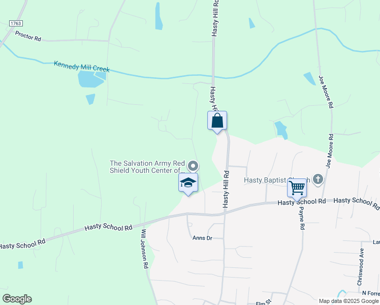 map of restaurants, bars, coffee shops, grocery stores, and more near 375 Etta Lane in Thomasville