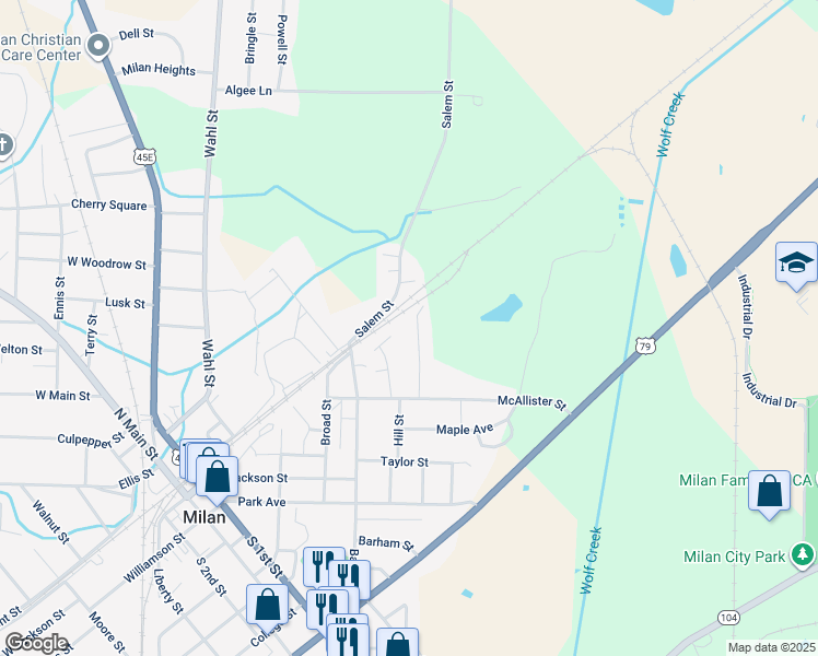 map of restaurants, bars, coffee shops, grocery stores, and more near 1029 Thomas Street in Milan