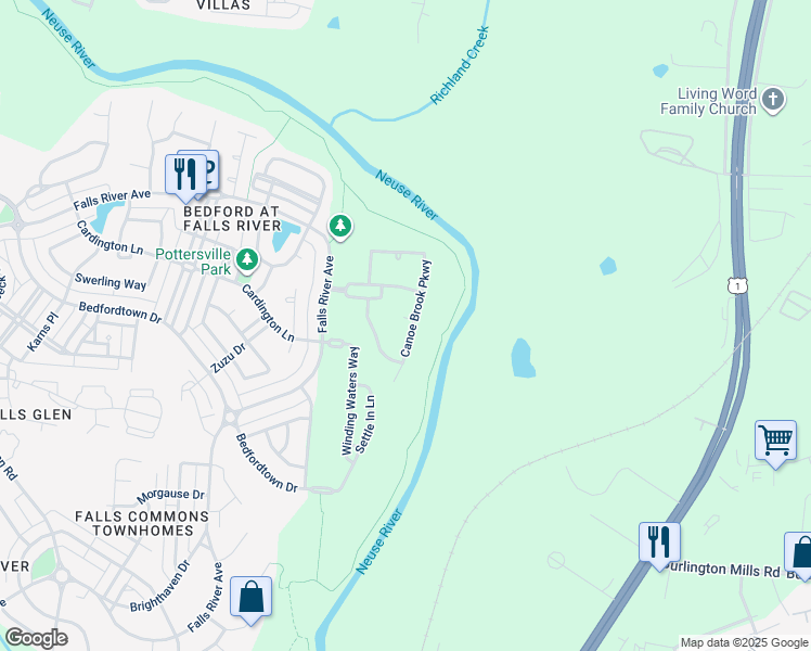 map of restaurants, bars, coffee shops, grocery stores, and more near 10908 Magic Hollow Court in Raleigh