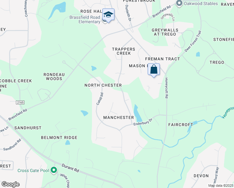map of restaurants, bars, coffee shops, grocery stores, and more near 10733 Trappers Creek Drive in Raleigh
