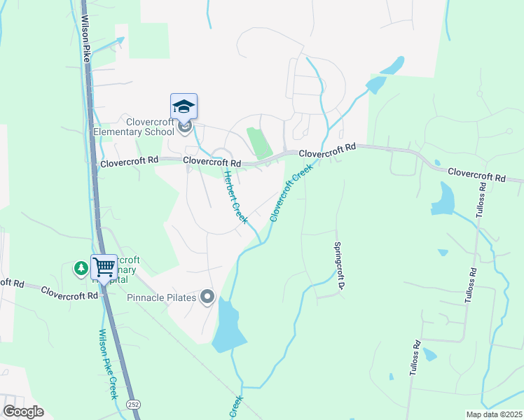 map of restaurants, bars, coffee shops, grocery stores, and more near 9092 Chardonnay Trace in Franklin