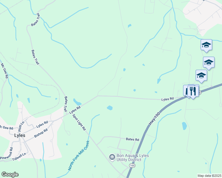 map of restaurants, bars, coffee shops, grocery stores, and more near 9048 Turner Lane in Lyles
