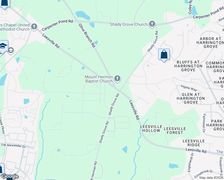 map of restaurants, bars, coffee shops, grocery stores, and more near 2921 Shady Grove Road in Durham