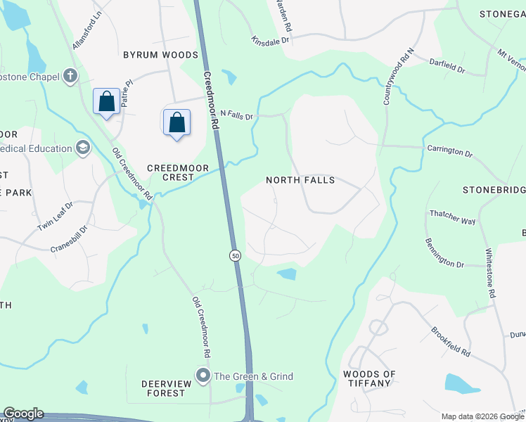 map of restaurants, bars, coffee shops, grocery stores, and more near 5409 Winding View Lane in Raleigh