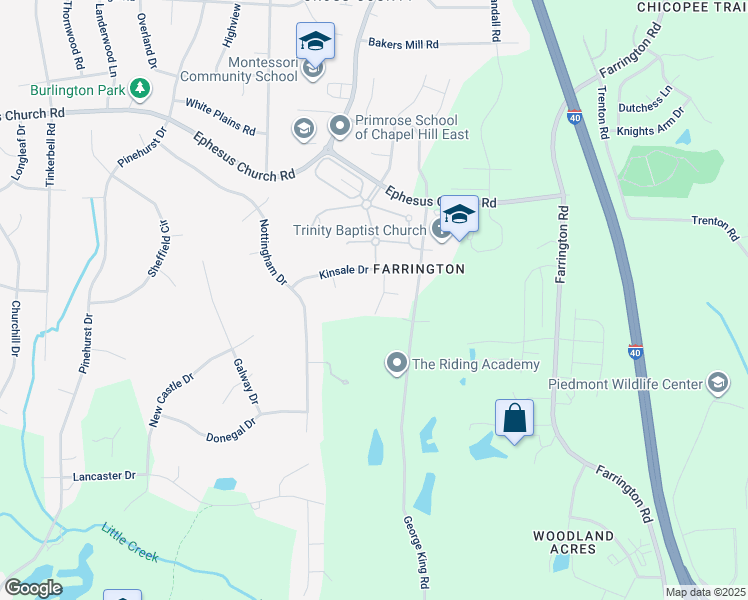 map of restaurants, bars, coffee shops, grocery stores, and more near 202 Hemler Drive in Chapel Hill