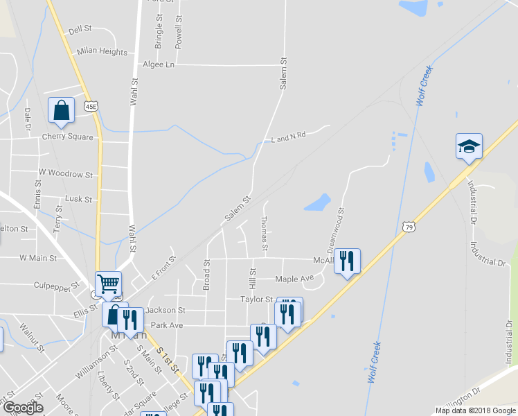 map of restaurants, bars, coffee shops, grocery stores, and more near 1029 Thomas Street in Milan