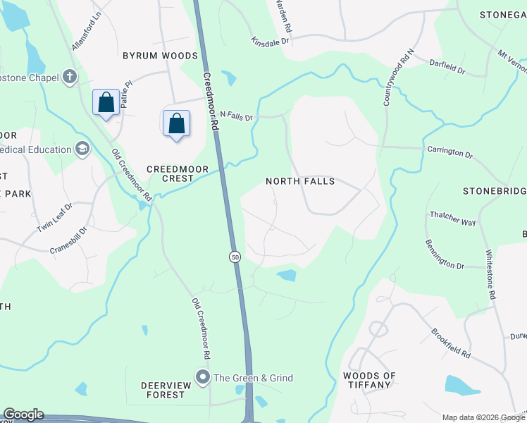 map of restaurants, bars, coffee shops, grocery stores, and more near 5409 Winding View Lane in Raleigh