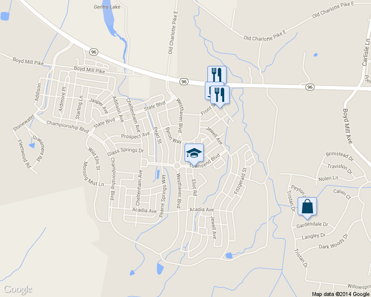 map of restaurants, bars, coffee shops, grocery stores, and more near 1201 Eliot Road in Franklin