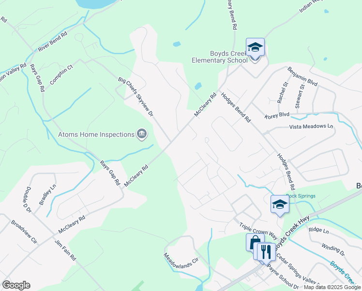 map of restaurants, bars, coffee shops, grocery stores, and more near 1983 McCleary Road in Sevierville