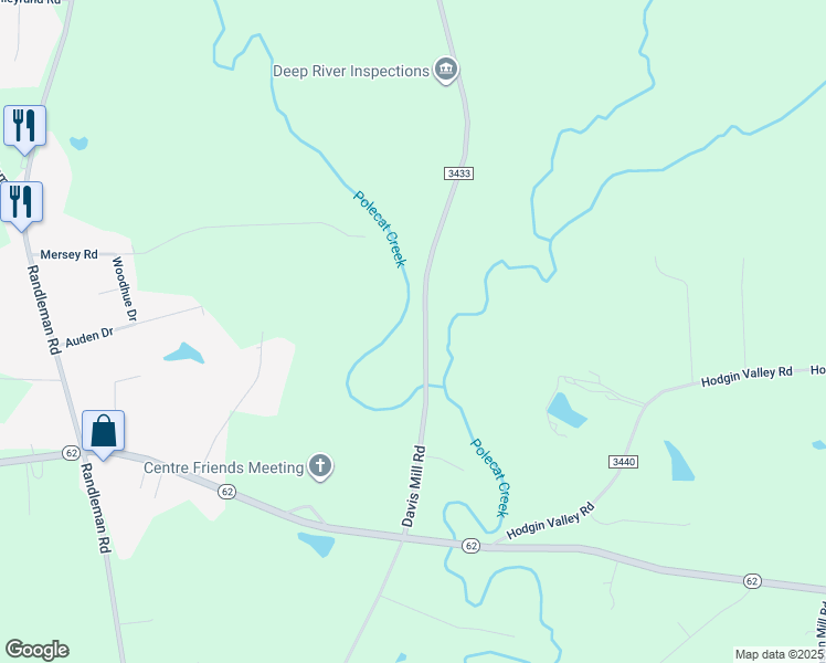map of restaurants, bars, coffee shops, grocery stores, and more near 6018 Davis Mill Road in Greensboro