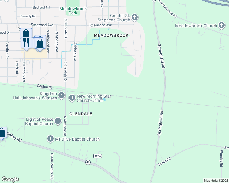 map of restaurants, bars, coffee shops, grocery stores, and more near 405 Courtland Avenue in Rocky Mount