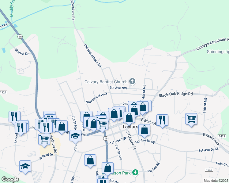 map of restaurants, bars, coffee shops, grocery stores, and more near 331 4th Avenue North in Taylorsville