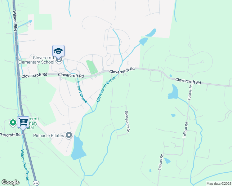 map of restaurants, bars, coffee shops, grocery stores, and more near 1918 Green Hills Boulevard in Franklin