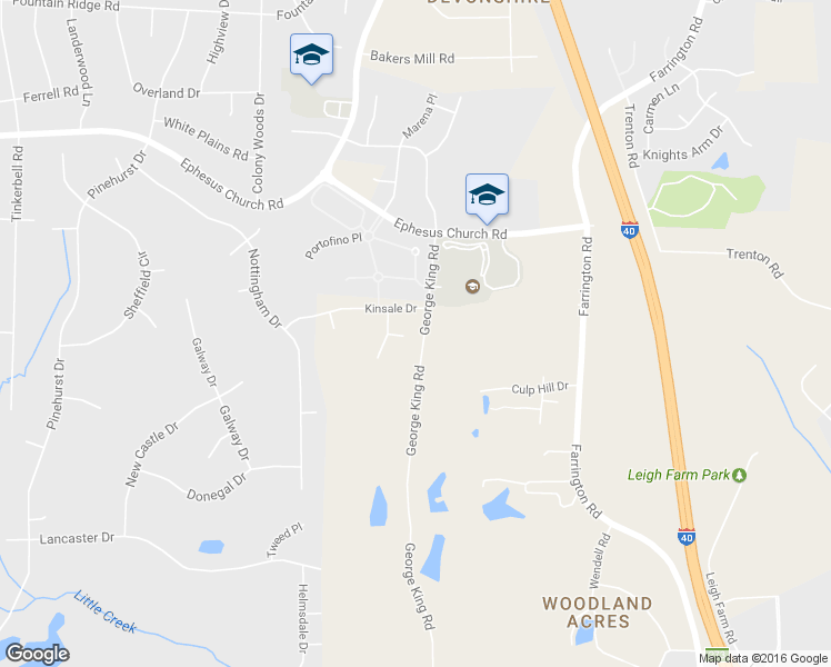 map of restaurants, bars, coffee shops, grocery stores, and more near 9 Coggins Mine Court in Chapel Hill