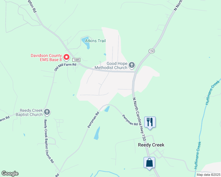 map of restaurants, bars, coffee shops, grocery stores, and more near 104 Lumina Drive in Lexington